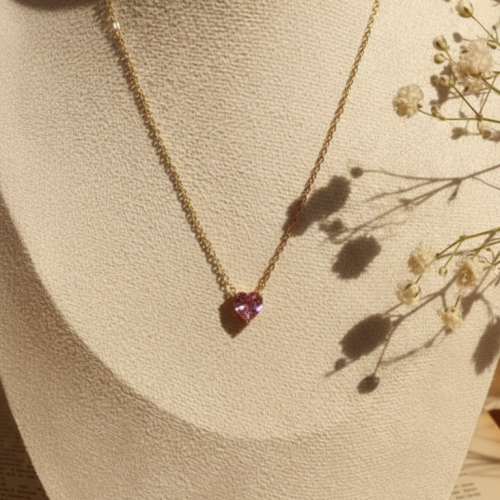 Dainty Heart Crystal Necklace