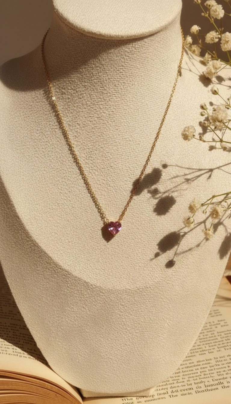Dainty Heart Crystal Necklace