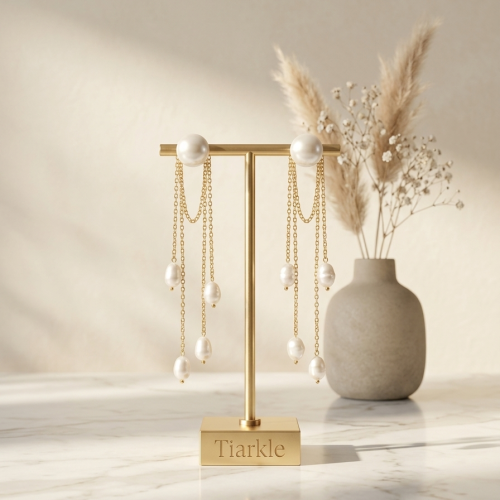 Freshwater Pearl Chain Drop Earrings